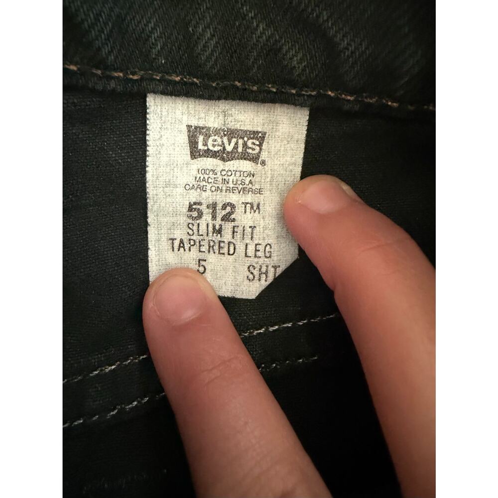Levi's 512 Slim Fit Straight Leg Jeans Green Women 5 Short 90s VTG Made in USA - Picture 3 of 9